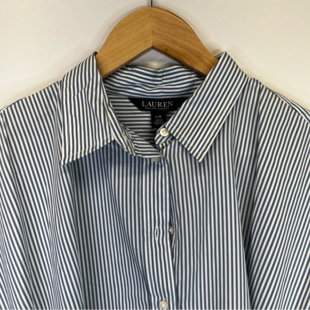 Lauren Ralph Lauren Striped tie front striped shirt - large - Picture 6 of 13